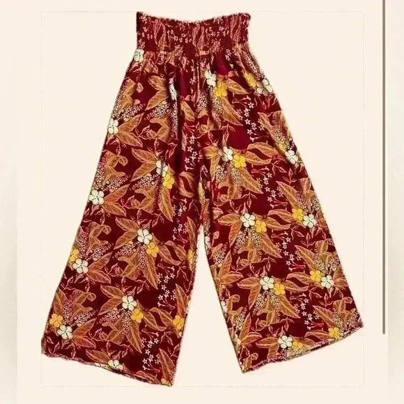 Rachel Zoe Cropped Floral Wide Leg Pants (Y16) - Picture 1 of 9